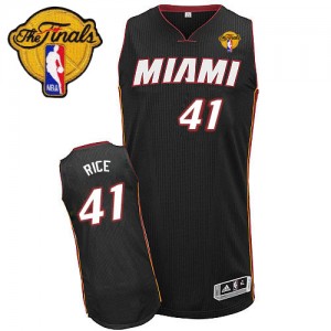 Maillot NBA Noir Glen Rice #41 Miami Heat Road Finals Patch Swingman Homme Adidas