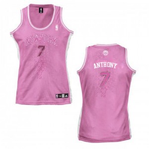 New York Knicks Carmelo Anthony #7 Fashion Authentic Maillot d'équipe de NBA - Rose pour Femme