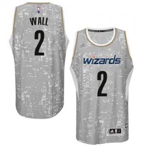 Maillot NBA Authentic John Wall #2 Washington Wizards City Light Gris - Homme