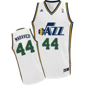 Maillot NBA Utah Jazz #44 Pete Maravich Blanc Adidas Swingman Home - Homme