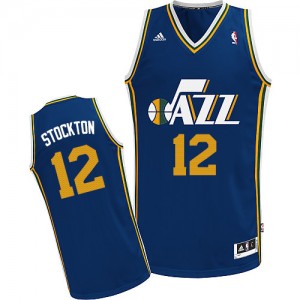 Maillot NBA Swingman John Stockton #12 Utah Jazz Road Bleu marin - Homme