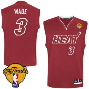 Maillot NBA Authentic Dwyane Wade #3 Miami Heat Pride Finals Patch Rouge - Homme