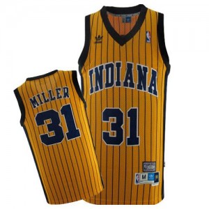 Indiana Pacers Mitchell and Ness Reggie Miller #31 Throwback Swingman Maillot d'équipe de NBA - Or pour Homme