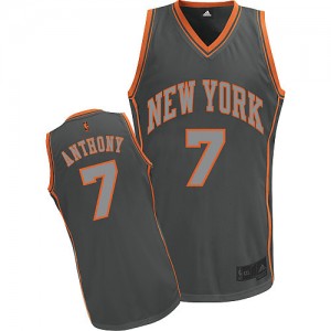 New York Knicks #7 Adidas Graystone Fashion Gris Authentic Maillot d'équipe de NBA en ligne pas chers - Carmelo Anthony pour Homme