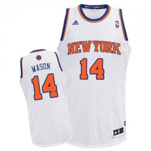 New York Knicks #14 Adidas Home Blanc Swingman Maillot d'équipe de NBA Magasin d'usine - Anthony Mason pour Homme