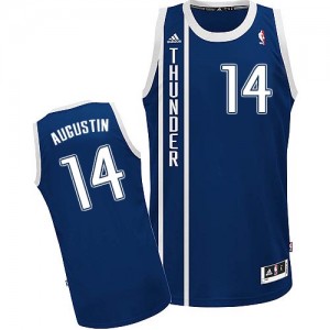 Maillot NBA Oklahoma City Thunder #14 D.J. Augustin Bleu marin Adidas Swingman Alternate - Homme