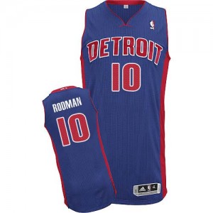 Maillot Authentic Detroit Pistons NBA Road Bleu royal - #10 Dennis Rodman - Homme
