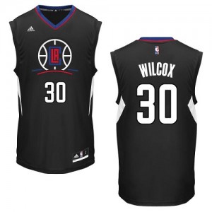 Maillot Adidas Noir Alternate Authentic Los Angeles Clippers - C.J. Wilcox #30 - Homme