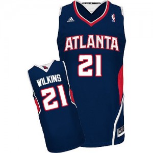 Maillot NBA Swingman Dominique Wilkins #21 Atlanta Hawks Road Bleu marin - Homme