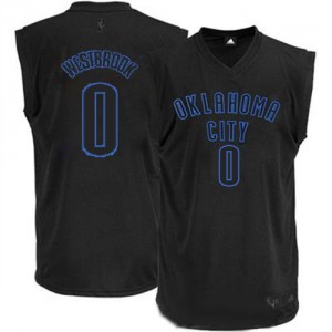 Maillot NBA Authentic Russell Westbrook #0 Oklahoma City Thunder Noir - Homme