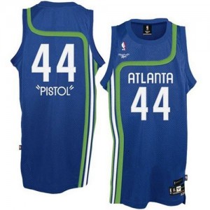 Maillot Adidas Bleu clair Pistol Authentic Atlanta Hawks - Pete Maravich #44 - Homme