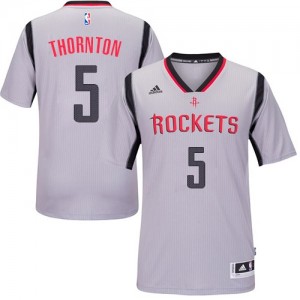 Houston Rockets #5 Adidas Alternate Gris Authentic Maillot d'équipe de NBA Vente - Marcus Thornton pour Homme