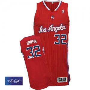 Maillot Adidas Rouge Road Autographed Authentic Los Angeles Clippers - Blake Griffin #32 - Homme