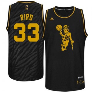 Boston Celtics Larry Bird #33 Precious Metals Fashion Authentic Maillot d'équipe de NBA - Noir pour Homme