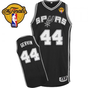 Maillot Adidas Noir Road Finals Patch Authentic San Antonio Spurs - George Gervin #44 - Homme