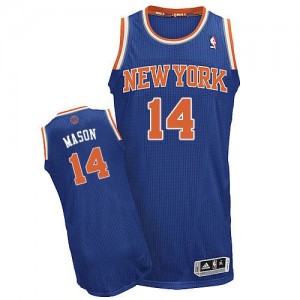 New York Knicks #14 Adidas Road Bleu royal Authentic Maillot d'équipe de NBA Vente pas cher - Anthony Mason pour Homme
