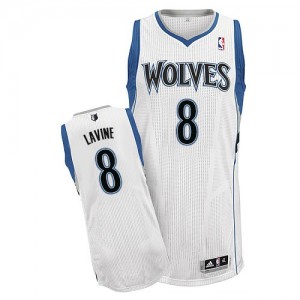 Maillot Adidas Blanc Home Authentic Minnesota Timberwolves - Zach LaVine #8 - Homme