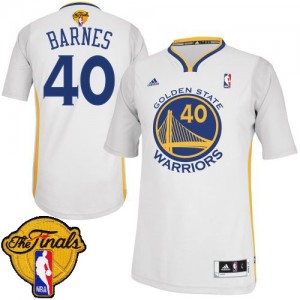 Maillot NBA Blanc Harrison Barnes #40 Golden State Warriors Alternate 2015 The Finals Patch Swingman Homme Adidas
