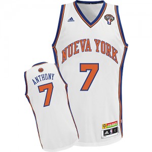 New York Knicks #7 Adidas Latin Nights Blanc Swingman Maillot d'équipe de NBA pour pas cher - Carmelo Anthony pour Homme