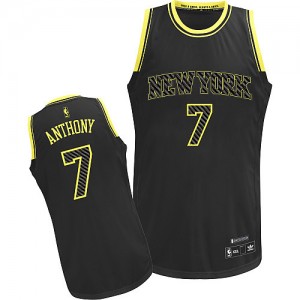 Maillot Adidas Noir Electricity Fashion Authentic New York Knicks - Carmelo Anthony #7 - Homme