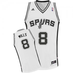 San Antonio Spurs #8 Adidas Home Blanc Swingman Maillot d'équipe de NBA en vente en ligne - Patty Mills pour Homme