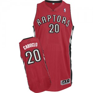 Maillot NBA Toronto Raptors #20 Bruno Caboclo Rouge Adidas Authentic Road - Homme
