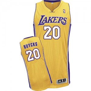Los Angeles Lakers Dwight Buycks #20 Home Authentic Maillot d'équipe de NBA - Or pour Homme