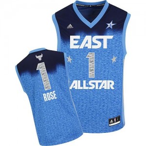 Maillot NBA Bleu Derrick Rose #1 Chicago Bulls 2012 All Star Swingman Homme Adidas