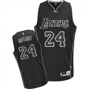 Maillot Authentic Los Angeles Lakers NBA Noir Blanc - #24 Kobe Bryant - Homme