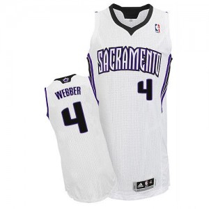Maillot NBA Authentic Chris Webber #4 Sacramento Kings Home Blanc - Homme
