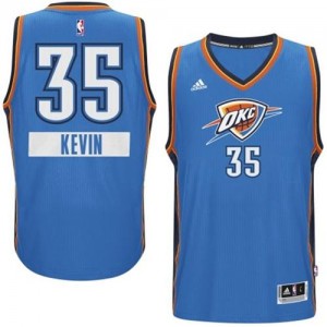 Maillot NBA Bleu Kevin Durant #35 Oklahoma City Thunder 2014-15 Christmas Day Authentic Homme Adidas