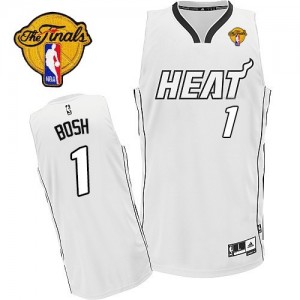 Maillot NBA Authentic Chris Bosh #1 Miami Heat Finals Patch Blanc - Homme