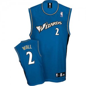 Maillot NBA Washington Wizards #2 John Wall Bleu Adidas Authentic - Homme