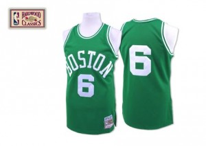 Maillot NBA Boston Celtics #6 Bill Russell Vert Mitchell and Ness Swingman Throwback - Homme