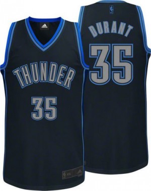 Maillot NBA Noir Kevin Durant #35 Oklahoma City Thunder Graystone Fashion Authentic Homme Adidas