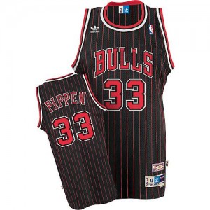 Maillot NBA Swingman Scottie Pippen #33 Chicago Bulls Throwback Noir Rouge - Homme