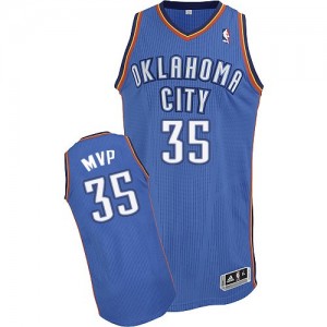 Oklahoma City Thunder Kevin Durant #35 MVP Authentic Maillot d'équipe de NBA - Bleu pour Homme