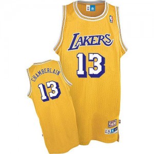 Maillot NBA Or Wilt Chamberlain #13 Los Angeles Lakers Throwback Authentic Homme Adidas