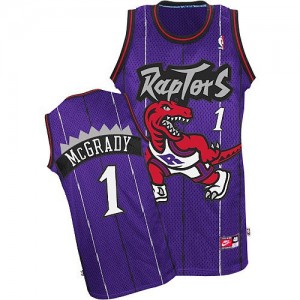 Toronto Raptors #1 Nike Throwback Violet Authentic Maillot d'équipe de NBA pas cher - Tracy Mcgrady pour Homme