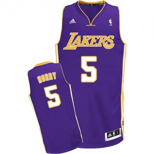 Los Angeles Lakers #5 Adidas Road Violet Swingman Maillot d'équipe de NBA préférentiel - Robert Horry pour Homme