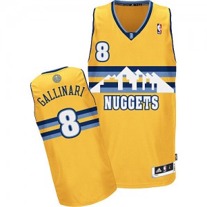Maillot Adidas Or Alternate Authentic Denver Nuggets - Danilo Gallinari #8 - Homme