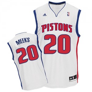 Maillot NBA Detroit Pistons #20 Jodie Meeks Blanc Adidas Swingman Home - Homme
