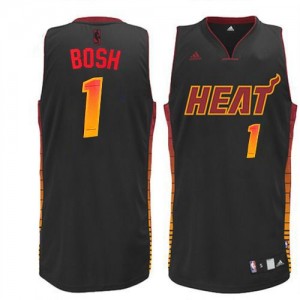 Maillot Adidas Noir Vibe Swingman Miami Heat - Chris Bosh #1 - Homme