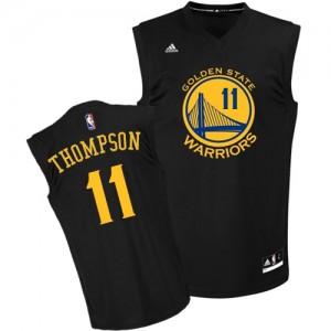 Maillot NBA Golden State Warriors #11 Klay Thompson Noir Adidas Authentic Fashion - Homme