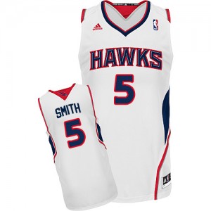 Maillot NBA Atlanta Hawks #5 Josh Smith Blanc Adidas Swingman Home - Homme