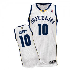 Memphis Grizzlies Mike Bibby #10 Home Authentic Maillot d'équipe de NBA - Blanc pour Homme