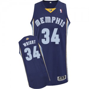 Maillot NBA Authentic Brandan Wright #34 Memphis Grizzlies Road Bleu marin - Homme