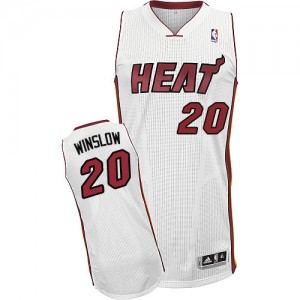 Maillot NBA Authentic Justise Winslow #20 Miami Heat Home Blanc - Homme