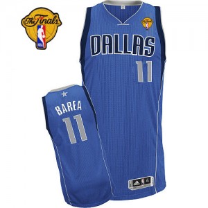 Maillot NBA Bleu royal Jose Barea #11 Dallas Mavericks Road Finals Patch Authentic Homme Adidas