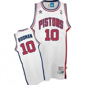 Maillot NBA Authentic Dennis Rodman #10 Detroit Pistons Throwback Blanc - Homme